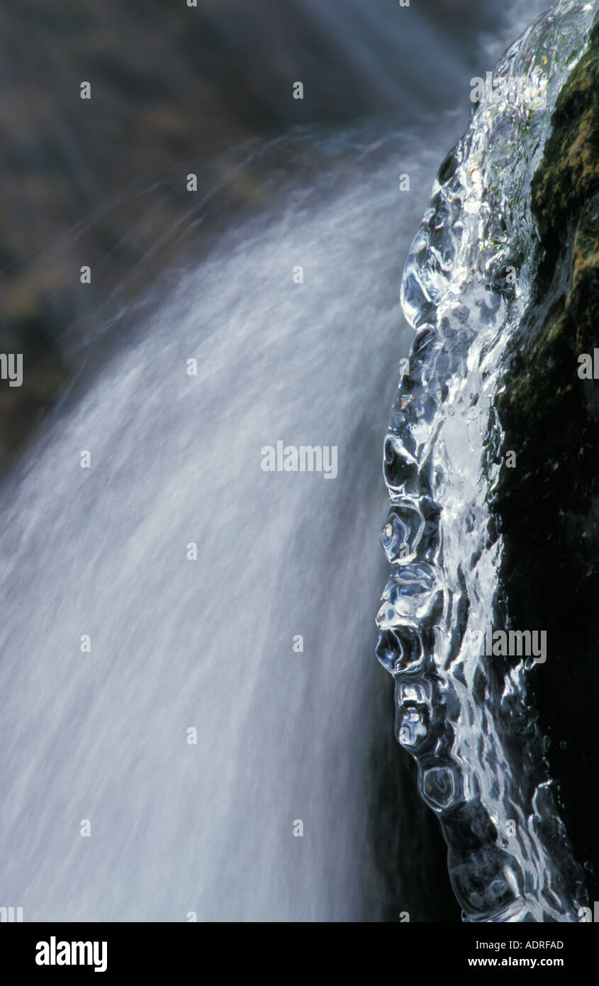 Ice formation in front of a cascade Stock Photo - Alamy