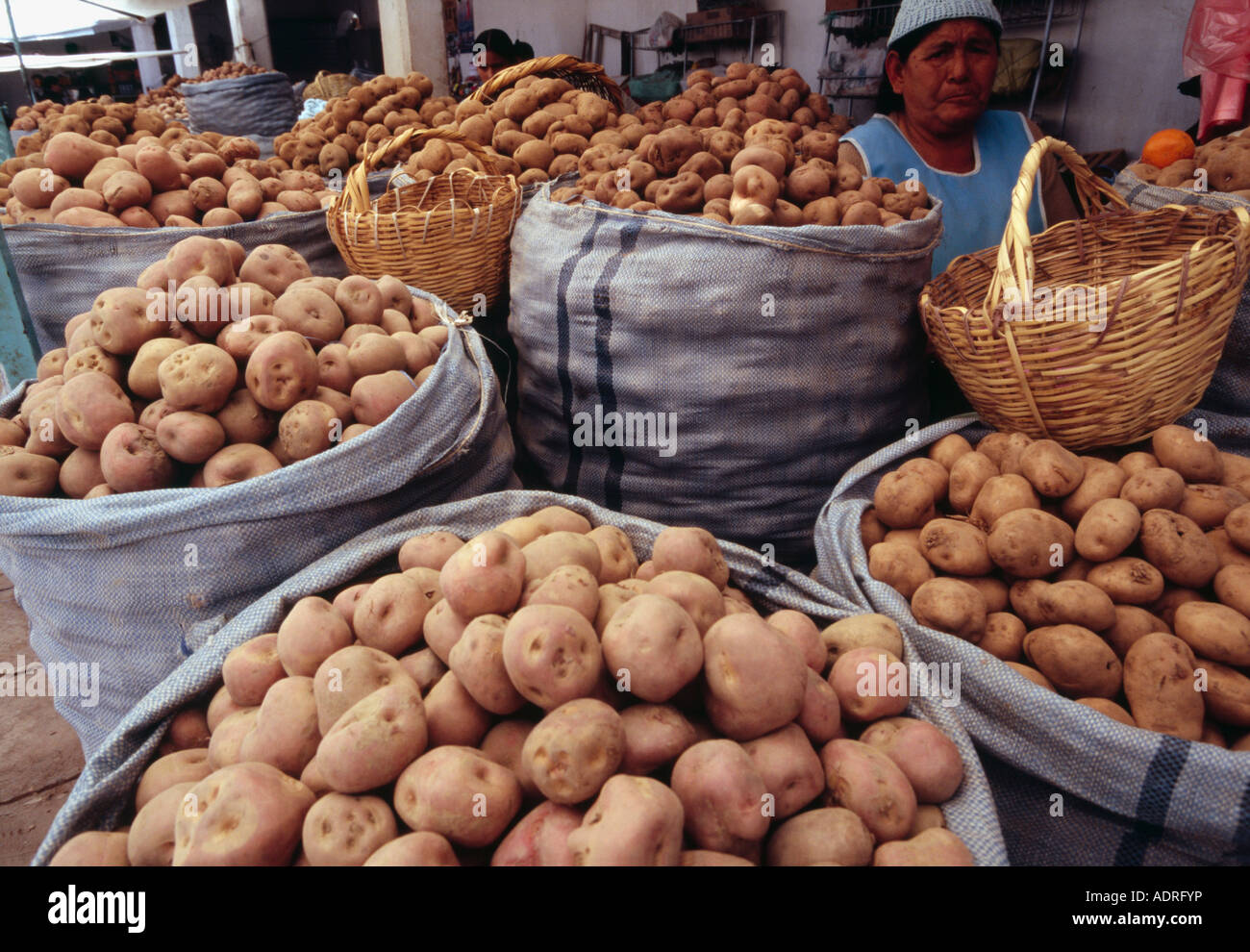 Potato trader - Sucre, Chuqisaca BOLIVIA Stock Photo