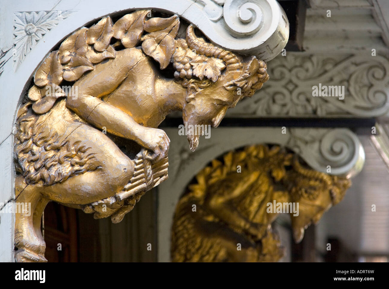 Carving of Pan Oxford 3 Stock Photo Alamy