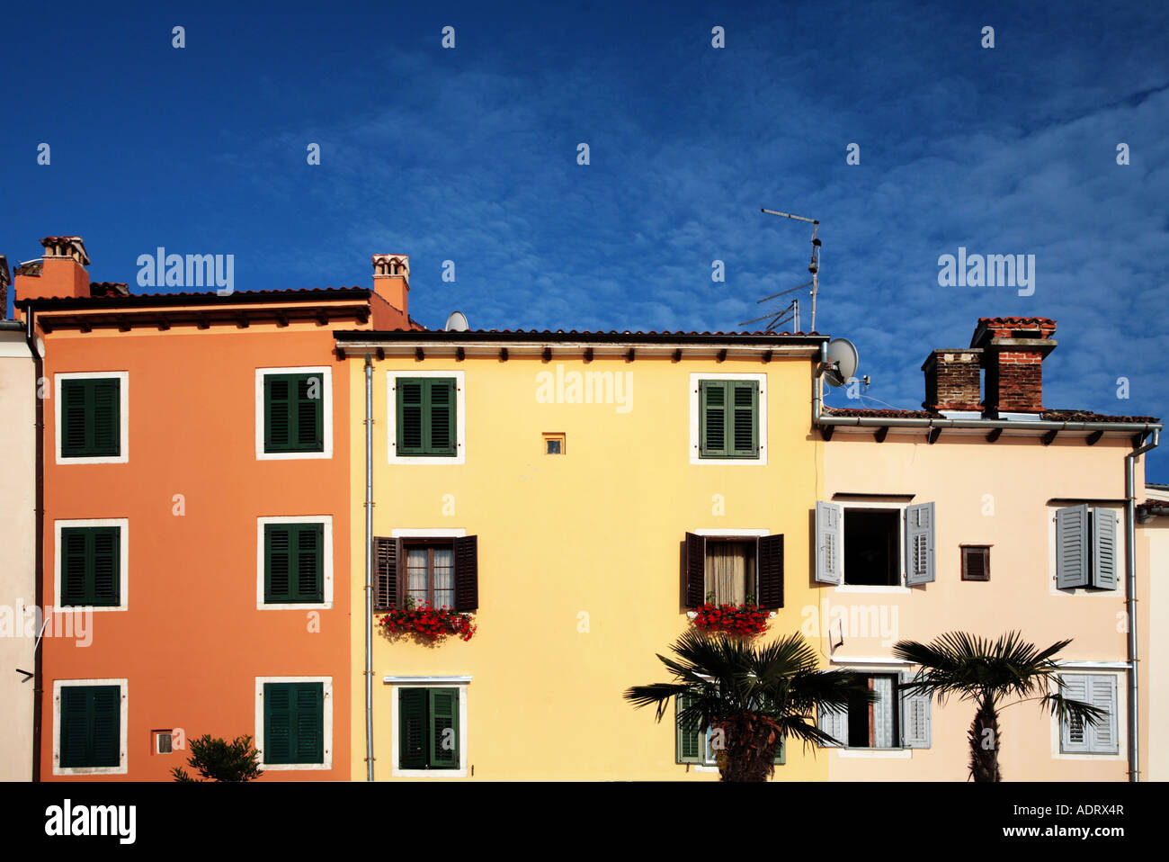 Colourful painted houses in Rovinj Croatia Stock Photo - Alamy
