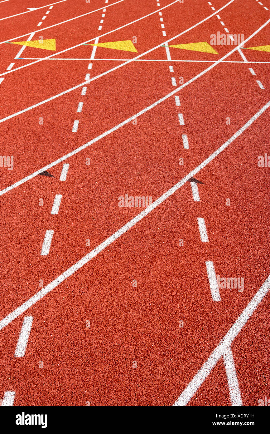 Lane Marks on Running Track Stock Photo Alamy
