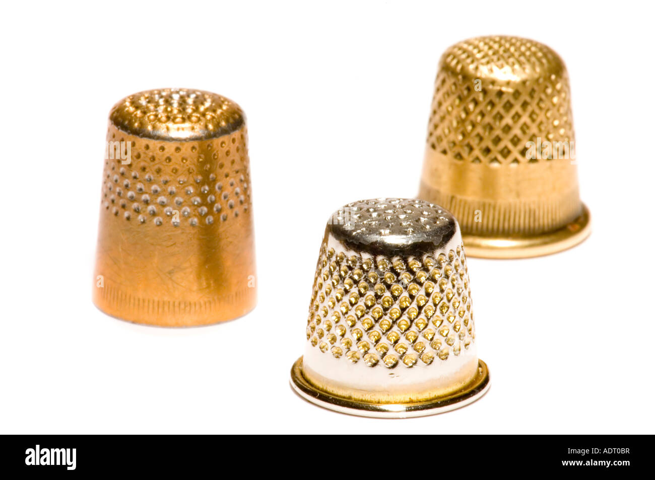 series object on white isolated tools thimble Stock Photo