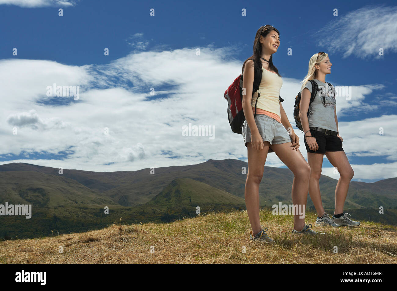 Two women hiking in hills Stock Photo - Alamy