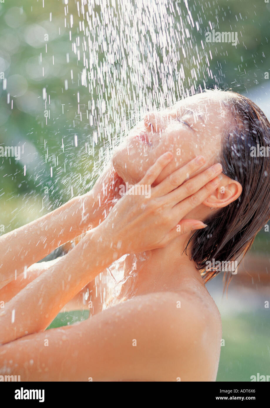 Asian beauty woman wash face hi-res stock photography and images - Alamy