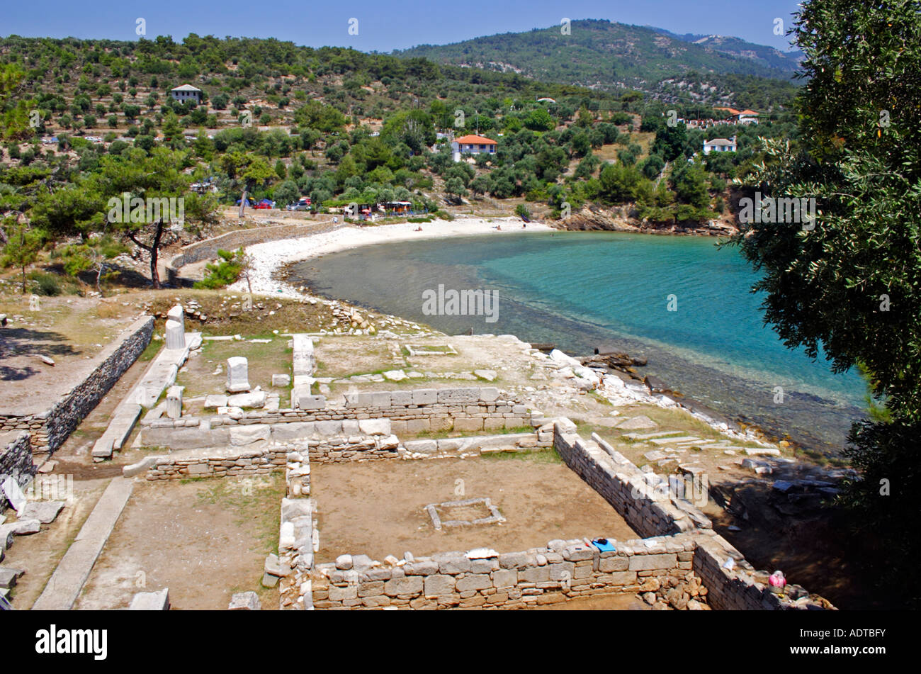 Alyki Aliki Archeaological Site Thassos Stock Photo