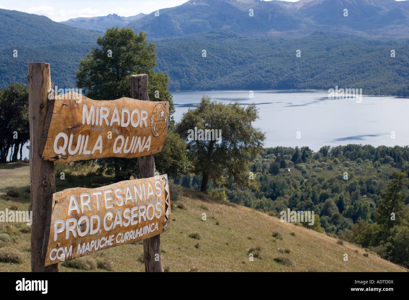 Quila Quina viewpoint, near San Martin de los Andres city. Patagonia Argentina. Stock Photo