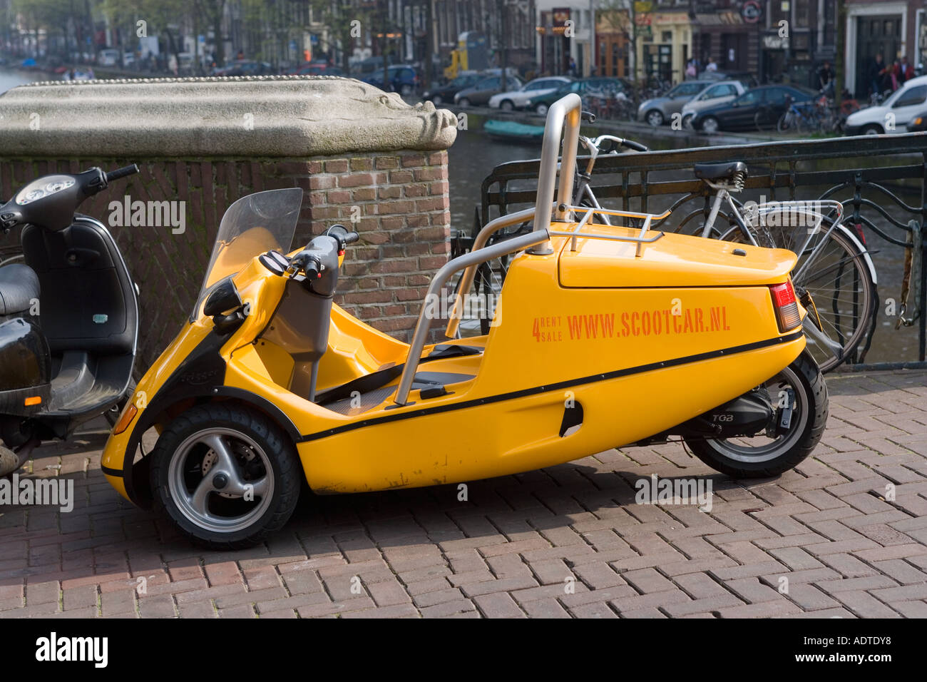 Scootcar Amsterdam Netherlands Stock Photo Alamy
