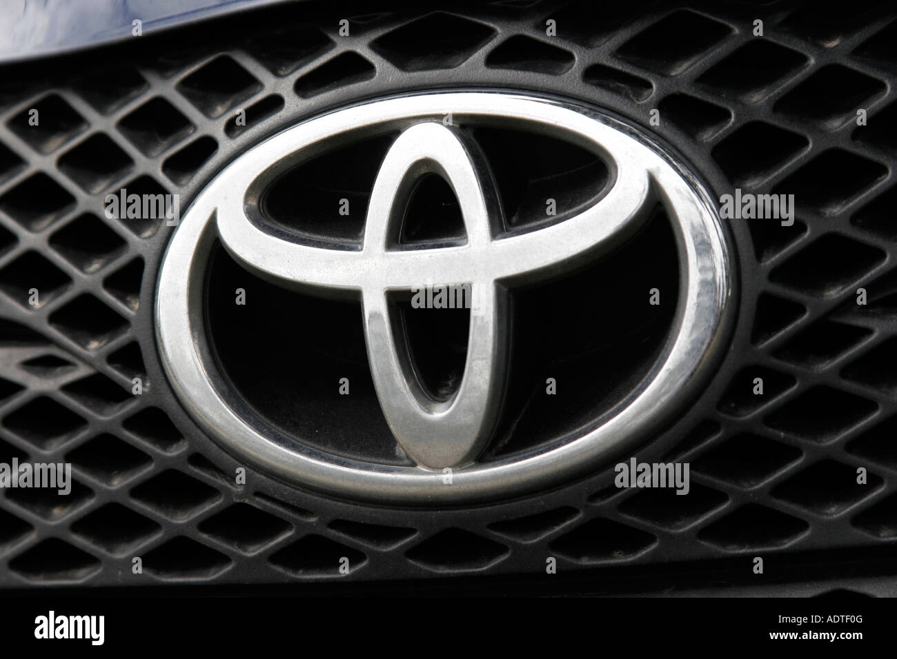 Toyota logo on a Corolla model Stock Photo