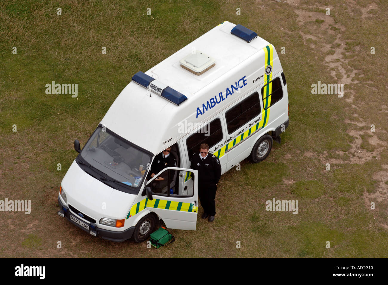 St Johns Ambulance and crew Stock Photo