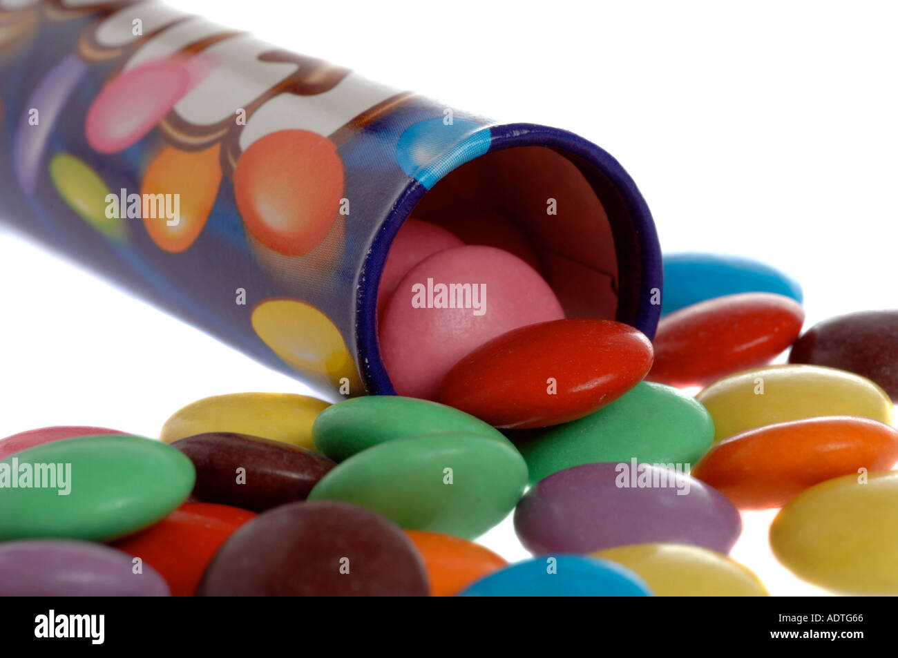 Old style tube of Smarties Stock Photo Alamy