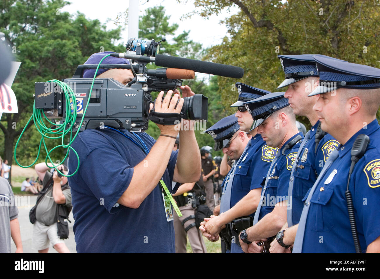 Cameraman Films Police During Nazi Rally Stock Photo