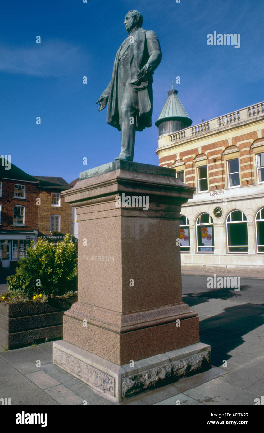Statue of Lord Palmerston in the Market Place. Romsey, Hampshire