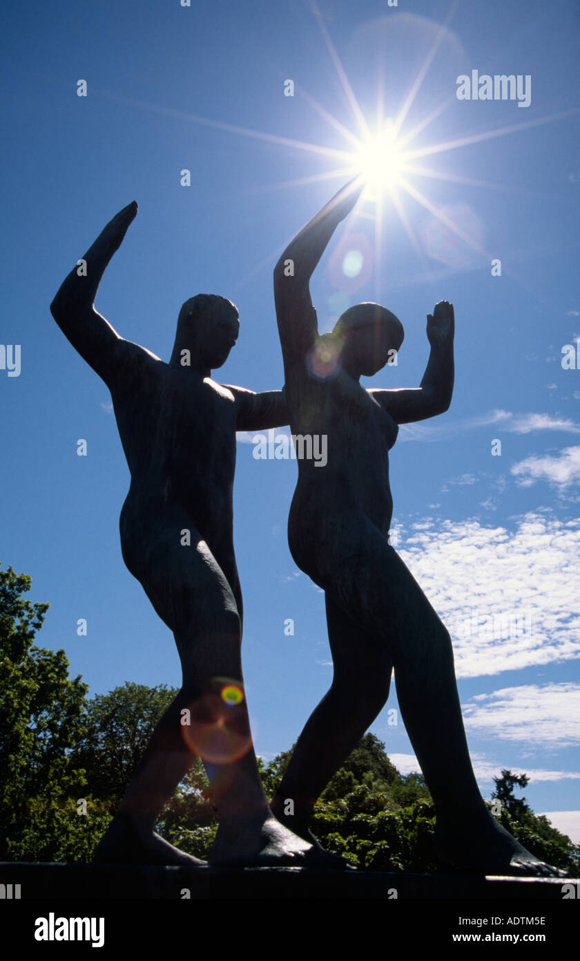 PICTURE CREDIT DOUG BLANE Sculpture of a Tai Chi dance in the Gustav Vigeland Frogner Park sculptures Oslo Norway Stock Photo
