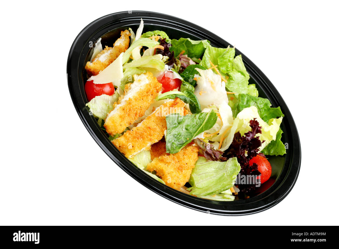 Breaded Chicken Caesar Salad Stock Photo Alamy