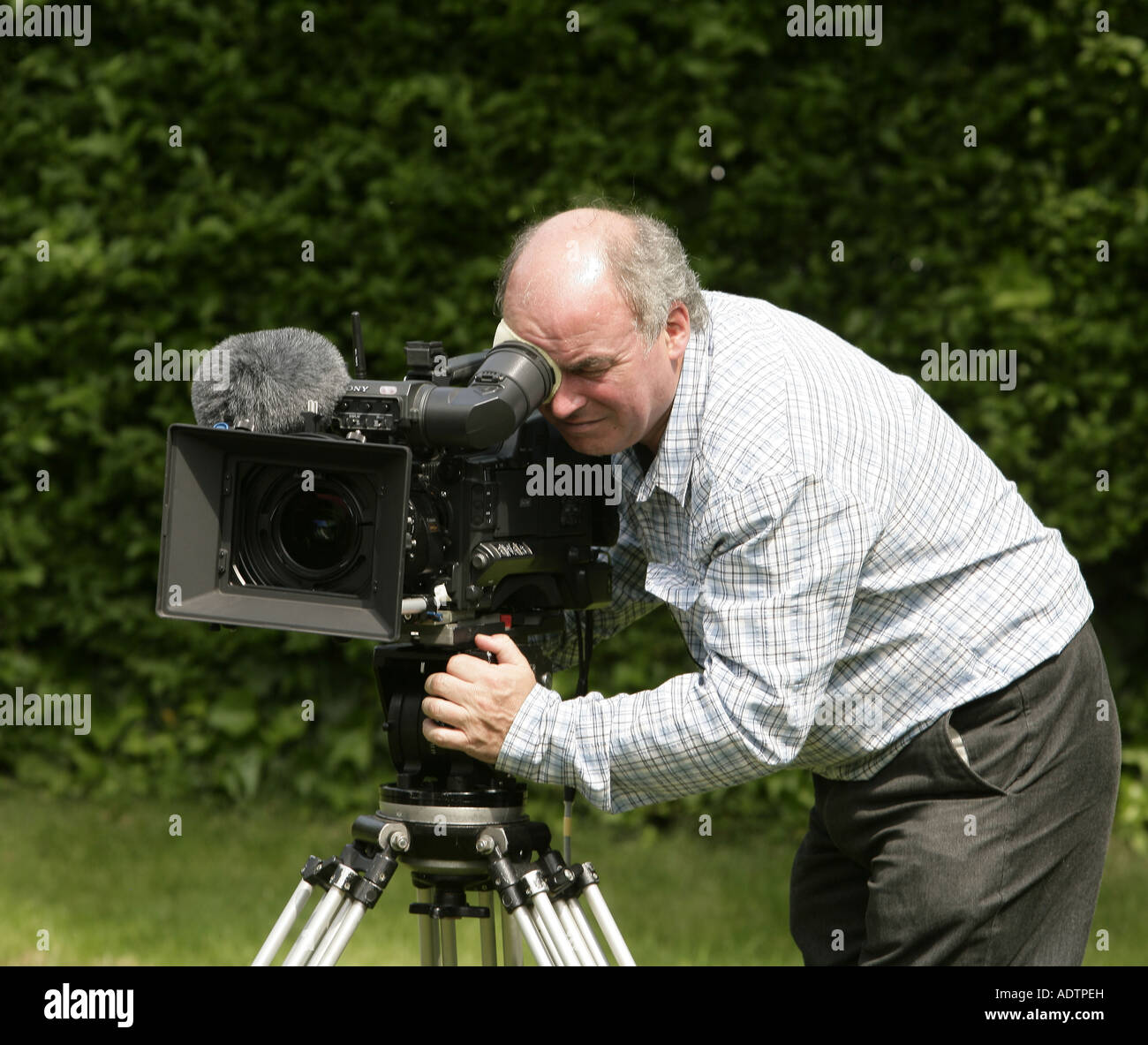 television cameraman at work Stock Photo