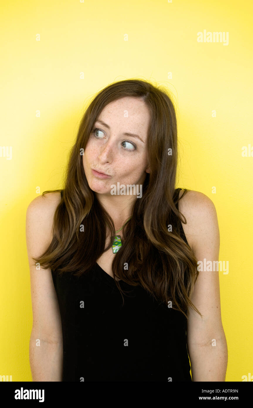 kooky looking odd wired expression crazy mad red haired freckled faced