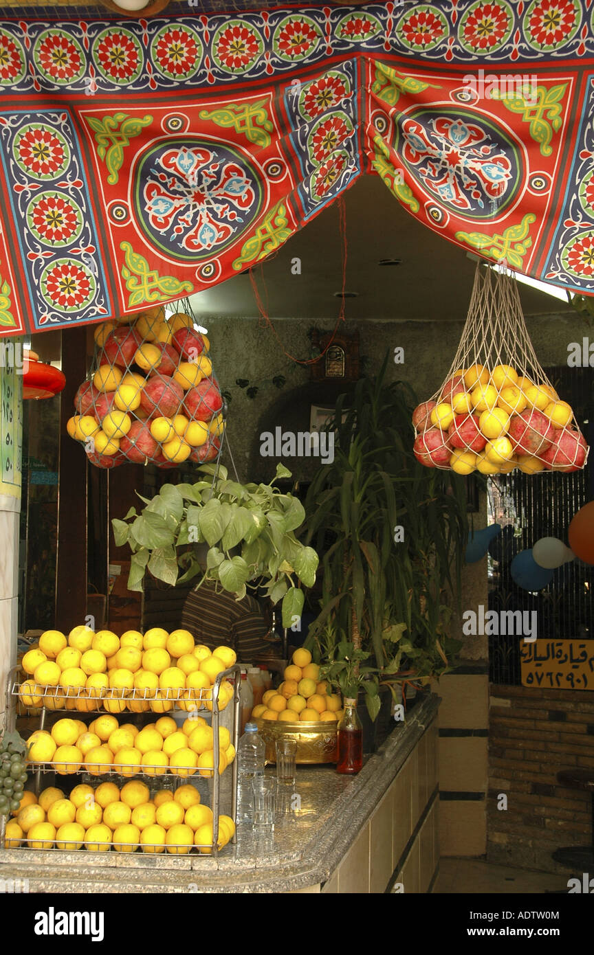 Fresh juice kiosk in Cairo Egypt Stock Photo Alamy