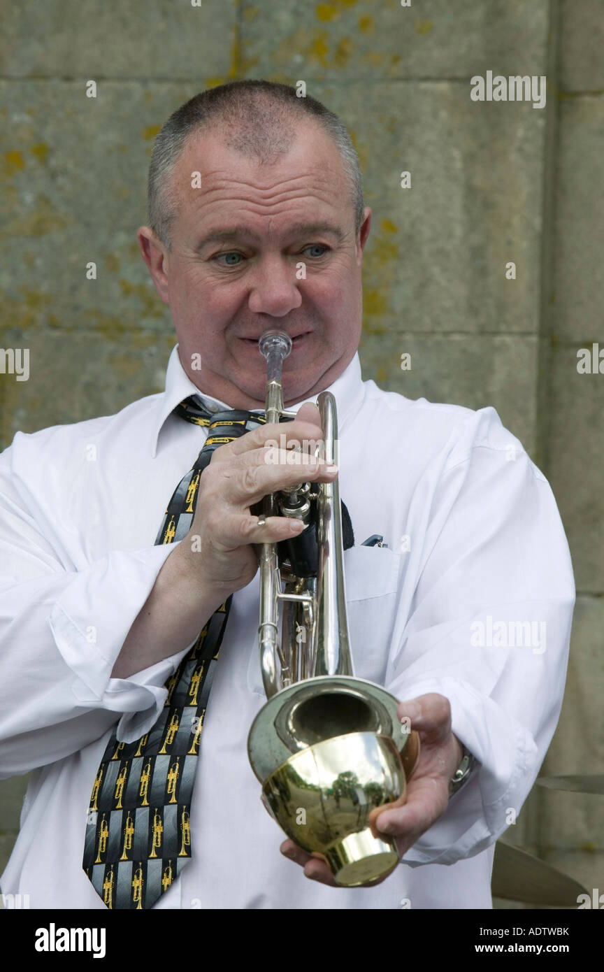 A trumpet player in a Jazz band Stock Photo Alamy
