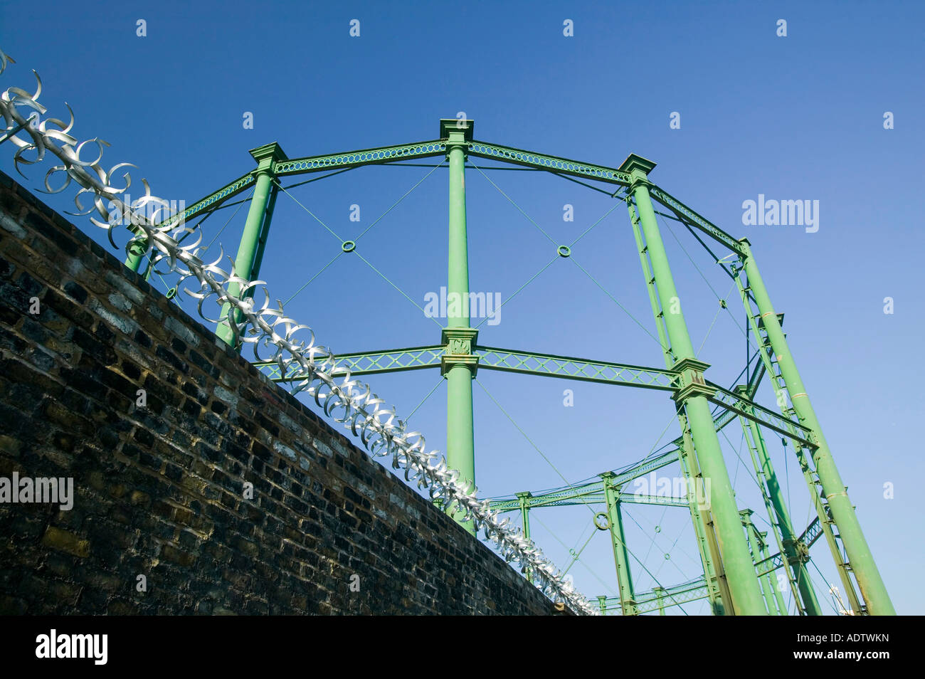 An empty Gasometer in London UK Stock Photo - Alamy