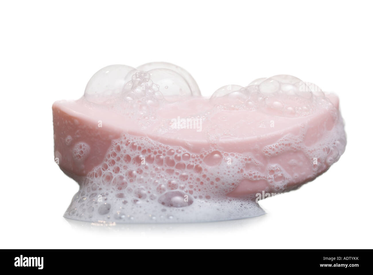 Bar of soap with suds Stock Photo