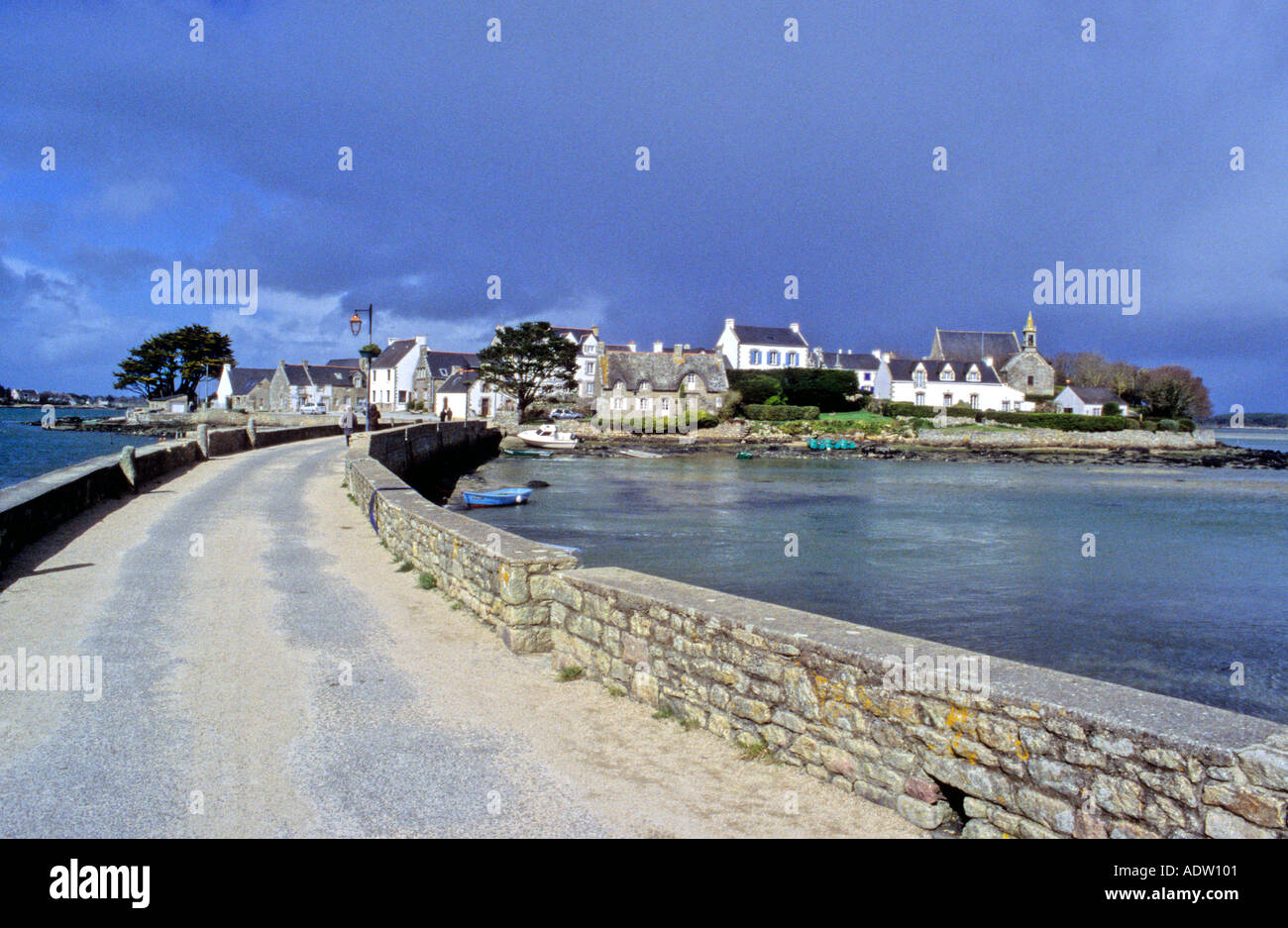The village of St Cado in the Morbihan southern Brittany France Stock