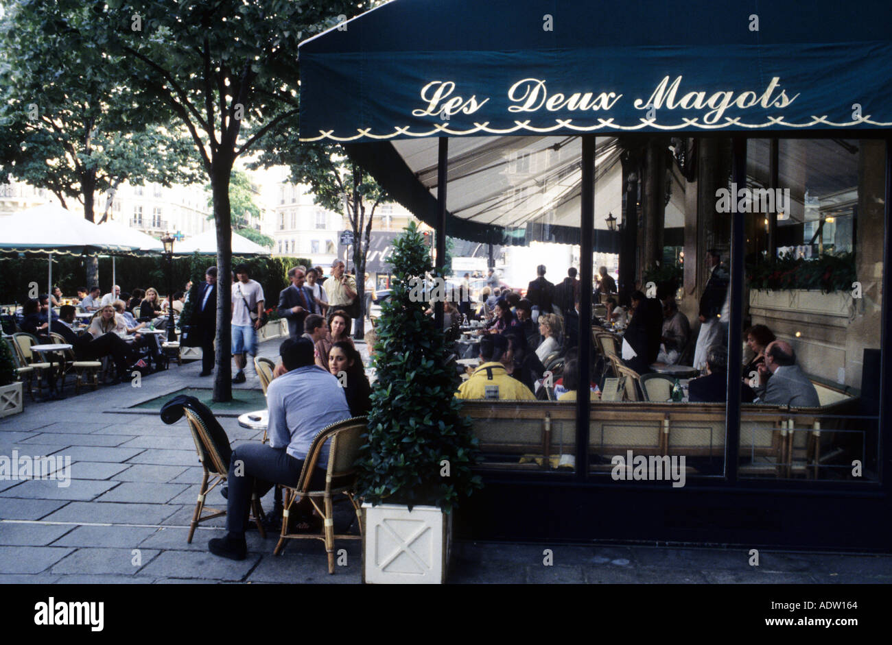 Deux Magots famous restaurant bar Paris France Stock Photo Alamy