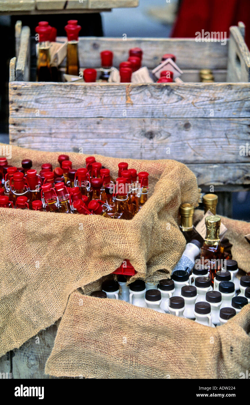 Box of maple syrup bottles Canada Stock Photo Alamy