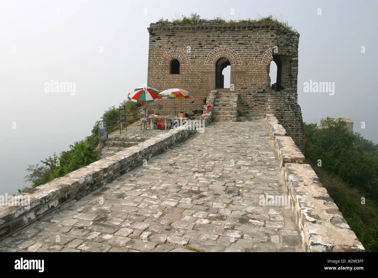 A tower at a high point on the Great Wall of China at Simitai 3 hours from Beijing by car Asia Stock Photo