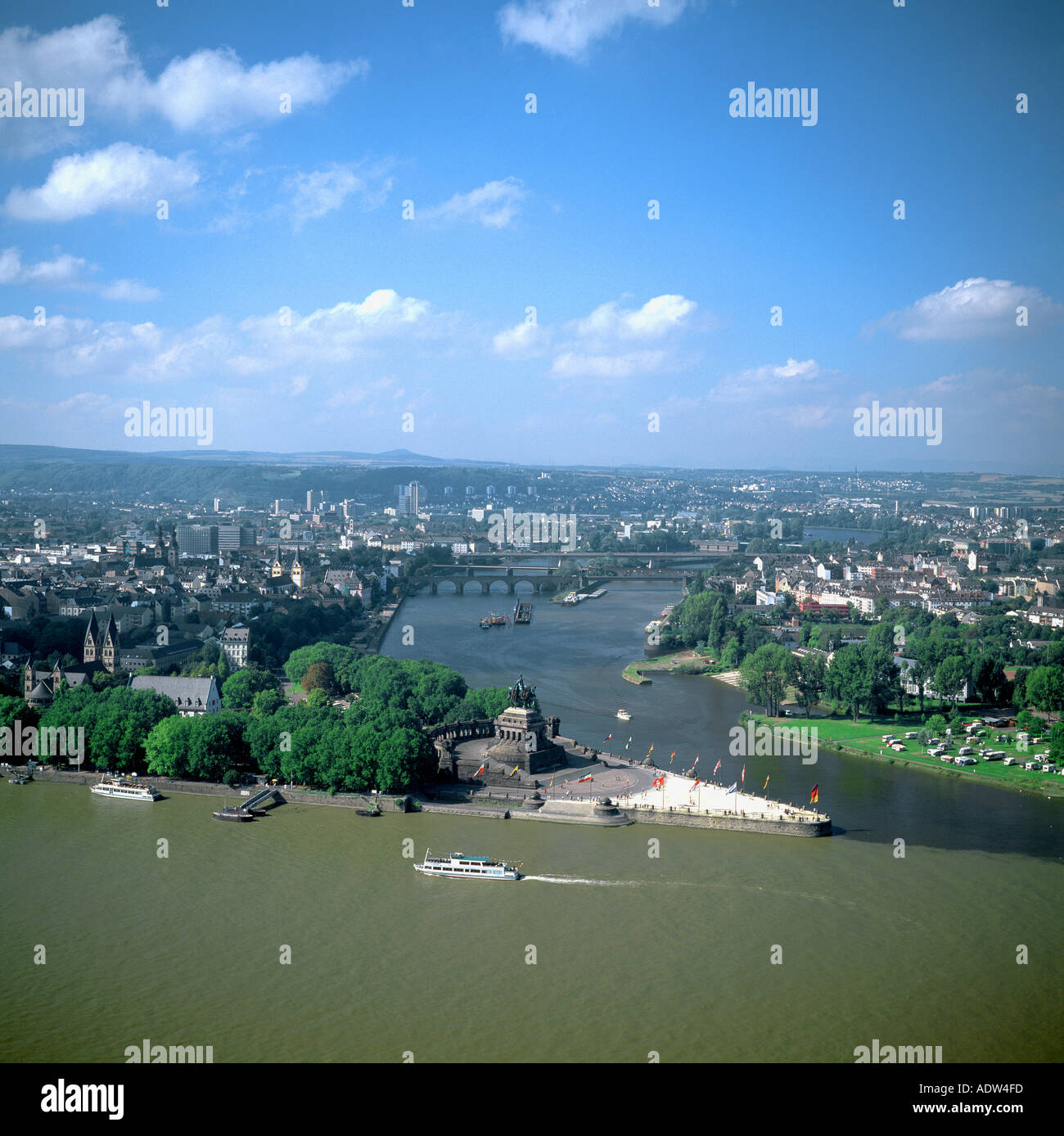 DEUTSCHES ECK, RHINE GERMAN CORNER, CONFLUENCE OF THE RHINE AND MOSEL ...