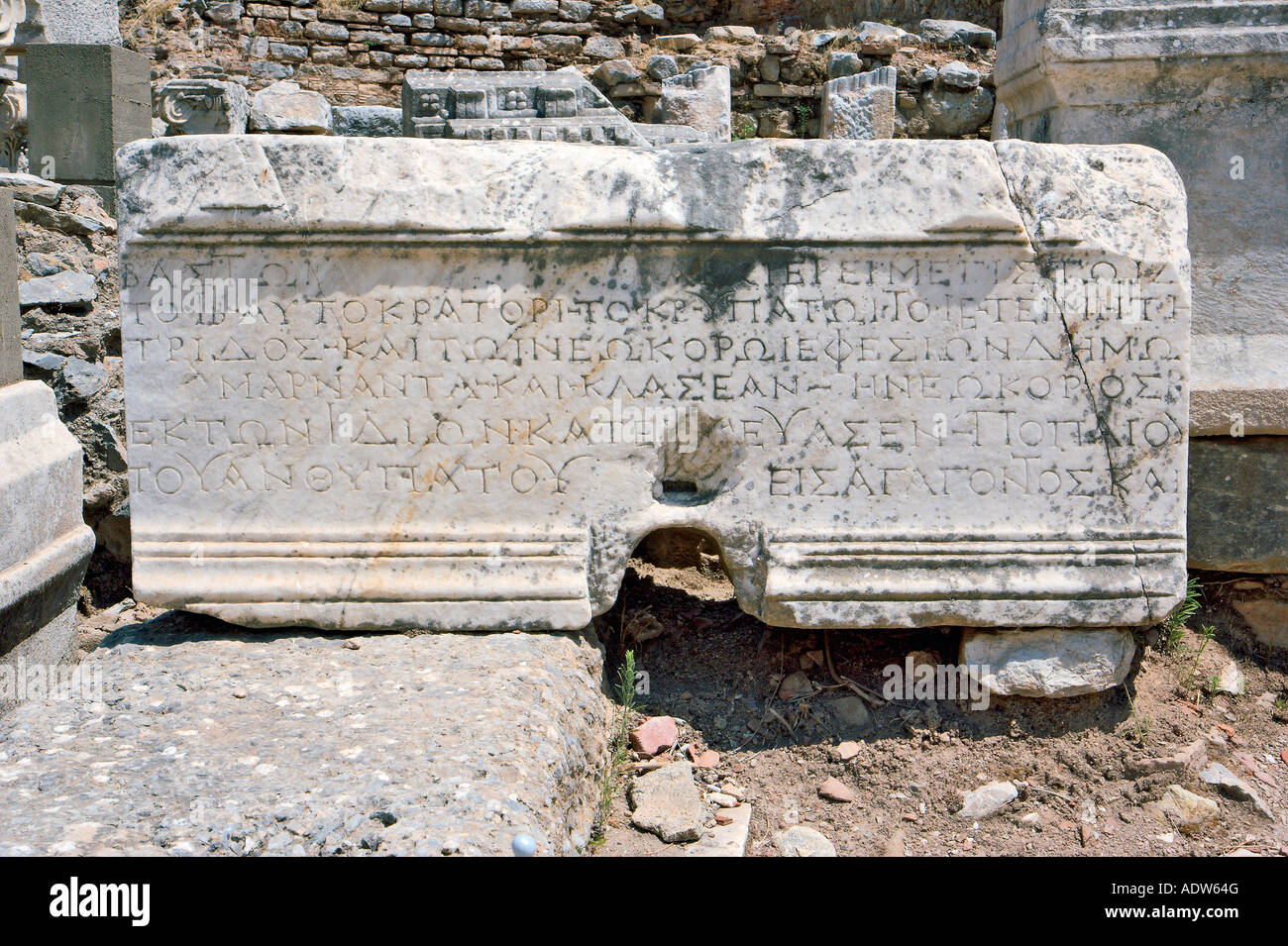 Ephesus Inscriptions Ancient inscription City of Ephesus, Turkey Stock Photo - Alamy