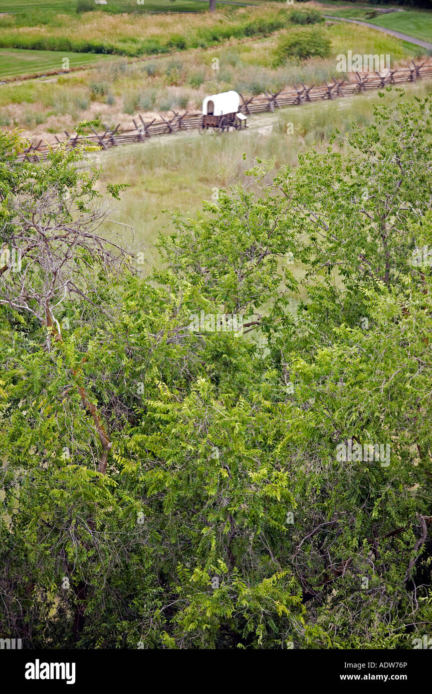 Covered wagon used on the Oregon Trail at Whitman Mission National