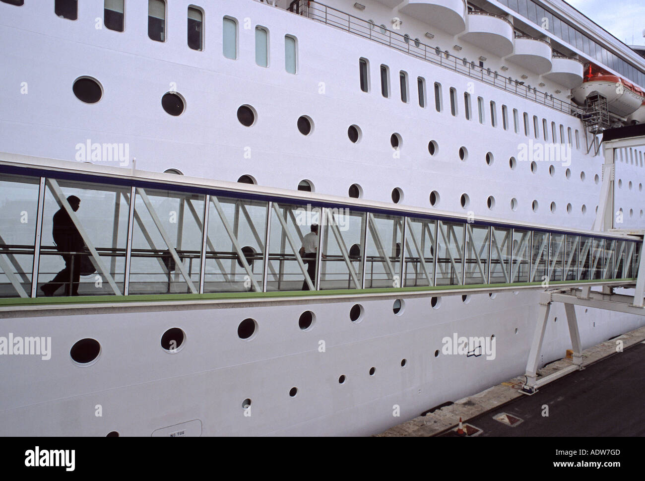 gangway to the cruiseship Costa Classica Stock Photo