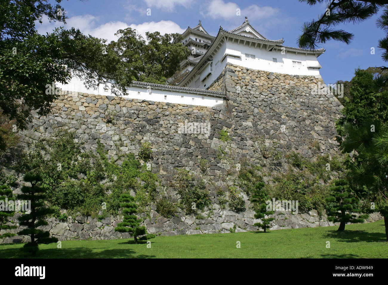 Detailed stonework of typical massive protective castle outer wall