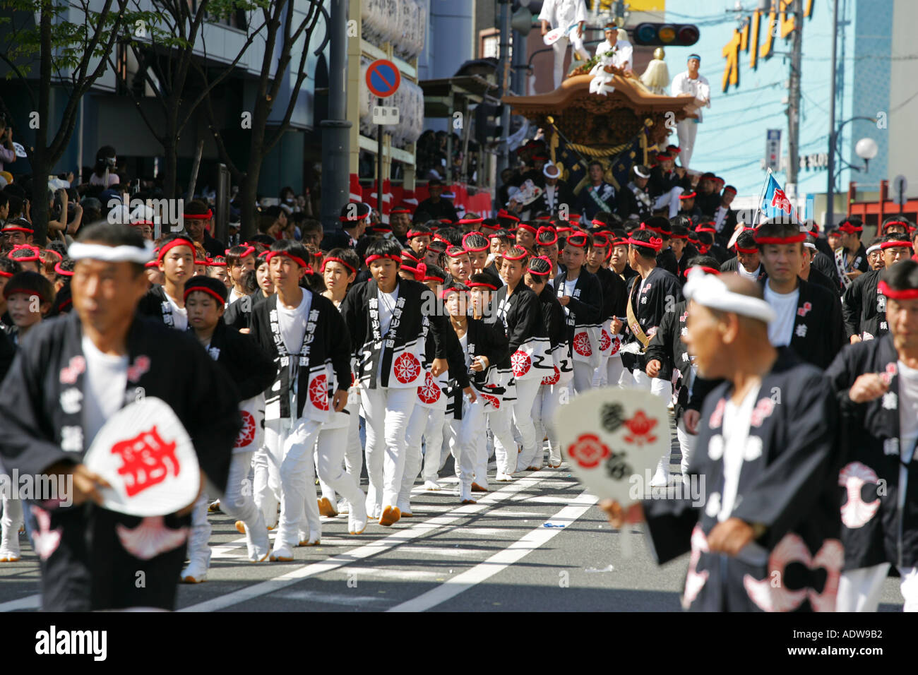 Festival action from the anual Kishiwada danjiri festival in south Osaka Kansai region Japan Asia Stock Photo
