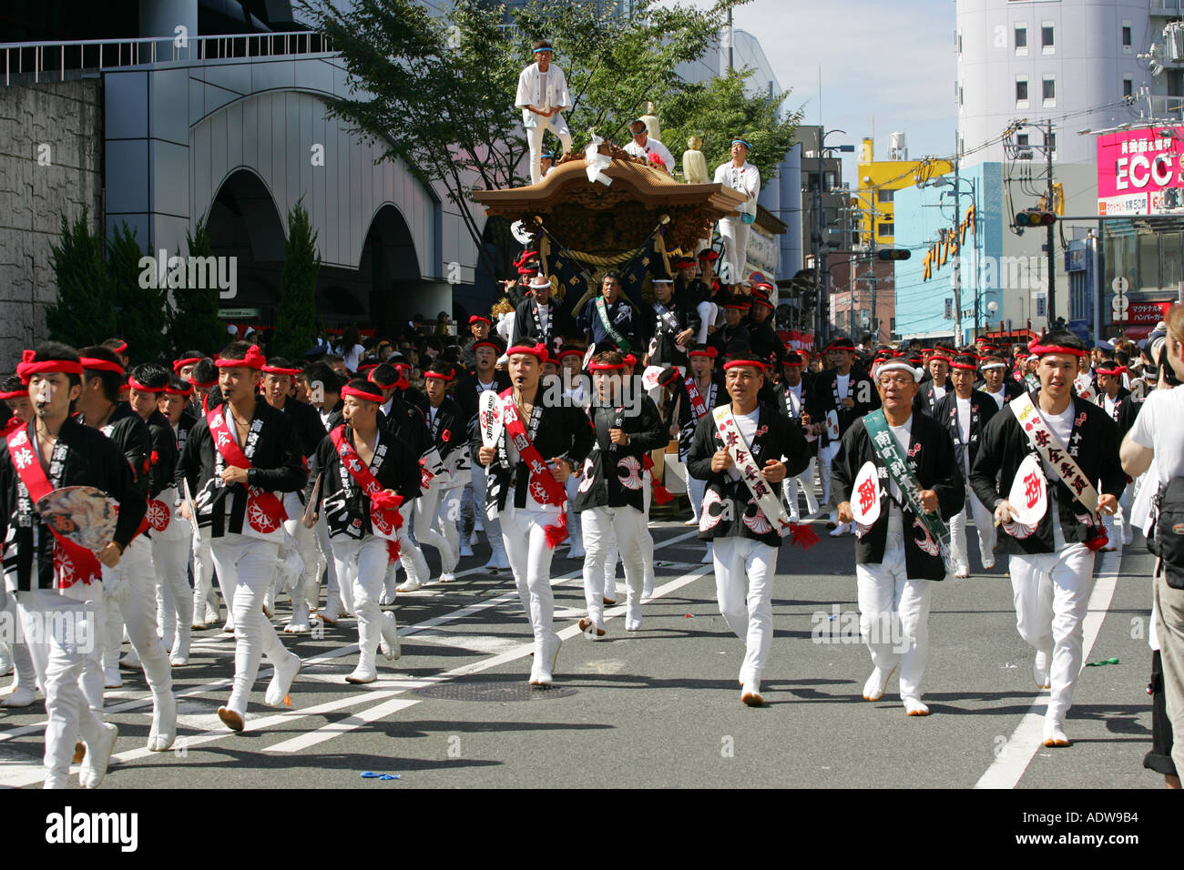 Festival action from the annual Kishiwada danjiri festival in south Osaka Kansai Japan Asia Stock Photo