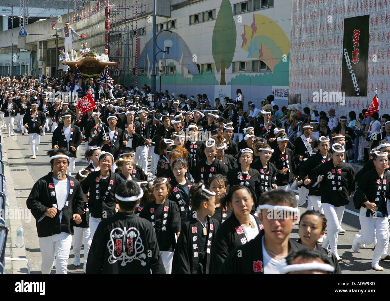 The excitement of the Kishiwada danjiri festival Osaka Kansai Japan Asia Stock Photo