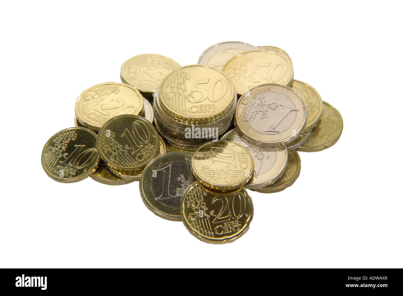 Pile with euro coins Stock Photo