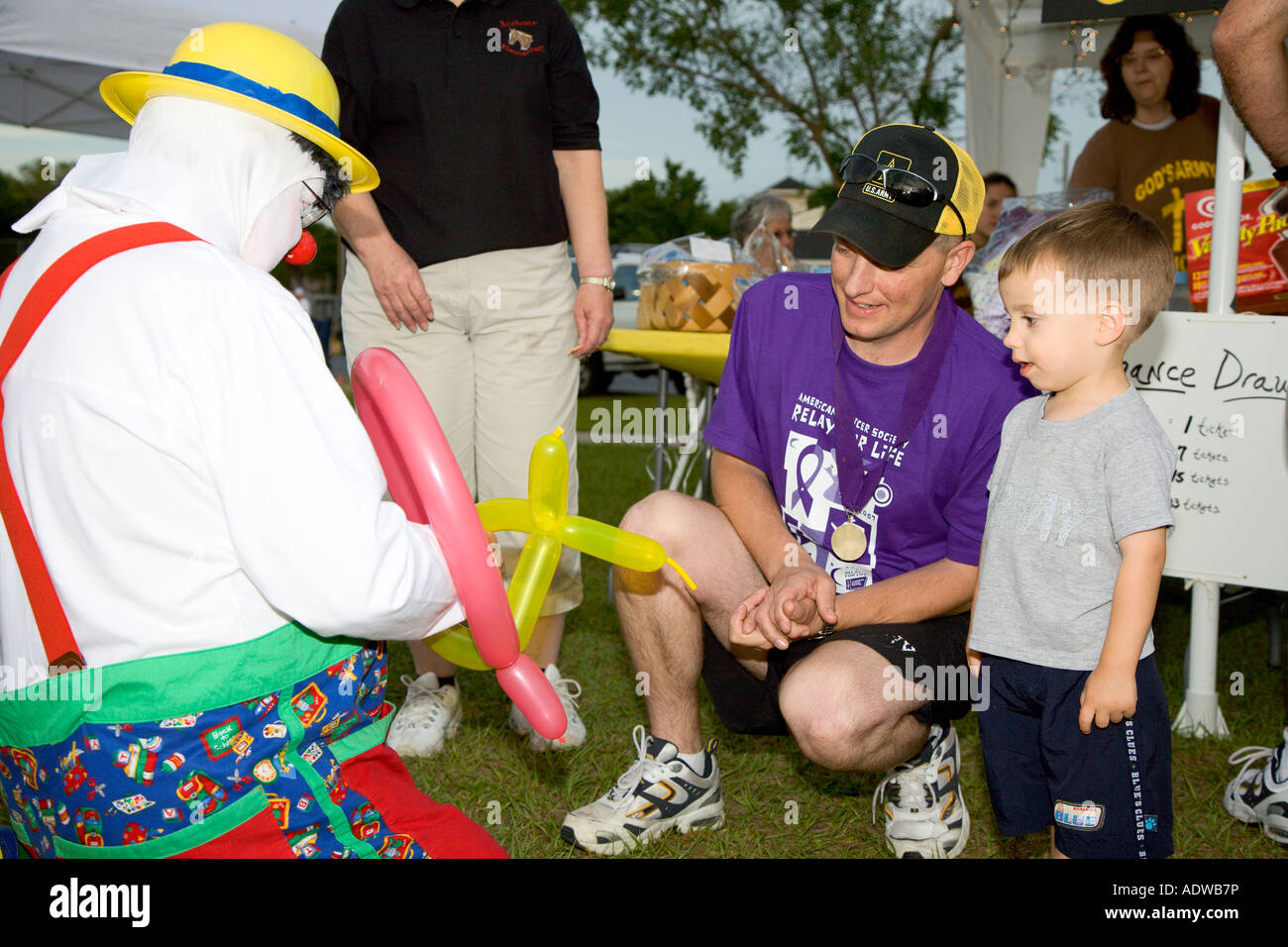 Clowns Make Balloon Animals To Raise Money At American Cancer Stock Photo Alamy