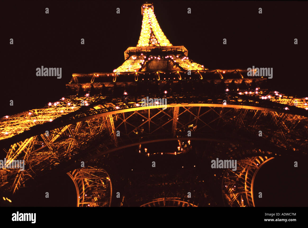 Eiffel Tower lights at night Stock Photo Alamy