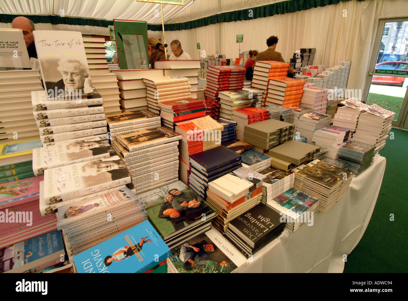 Book tent at Cheltenham Literature Festival Stock Photo Alamy