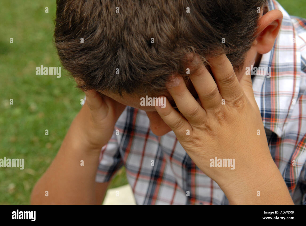 Depressed boywith model release Stock Photo Alamy
