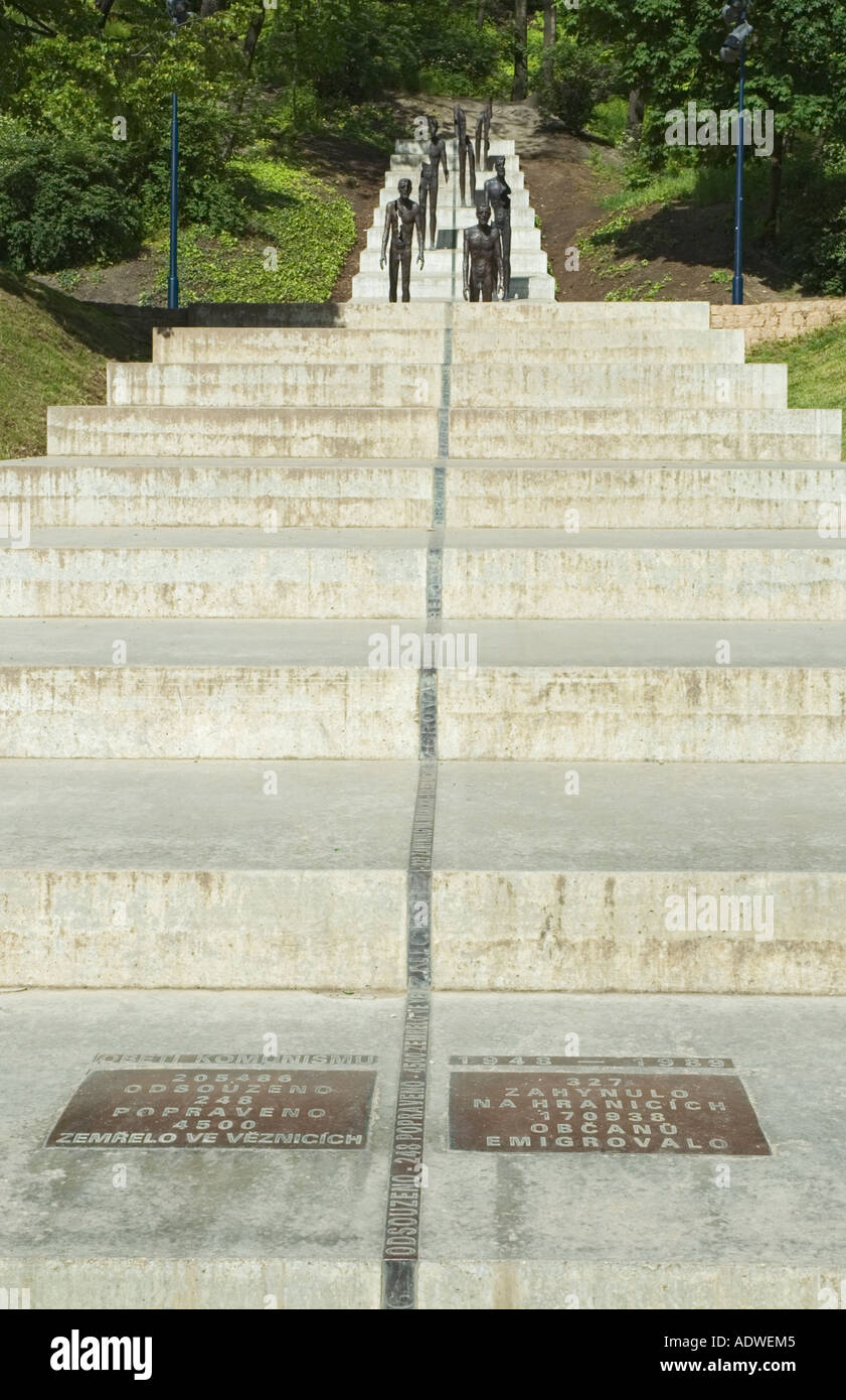 Czech Republic Prague Petrin Hill Memorial to the Victims of Communism Stock Photo