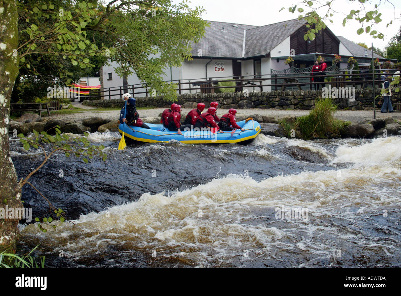 White Water rafting at National White Water Centre Afon Tryweryn Bala Stock Photo 2514905 Alamy