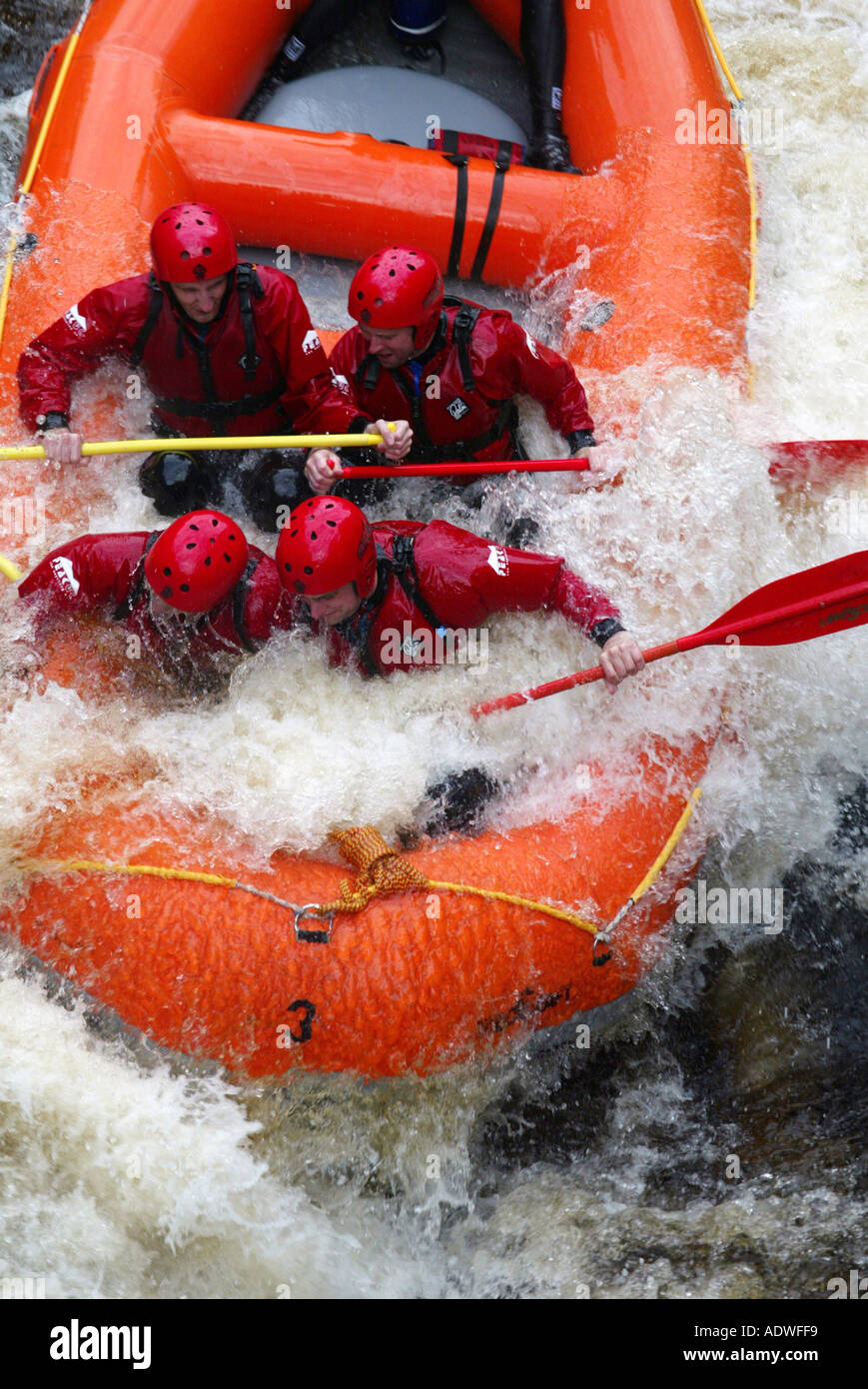 White Water rafting at National White Water Centre Afon Tryweryn Bala North West Wales AO Stock