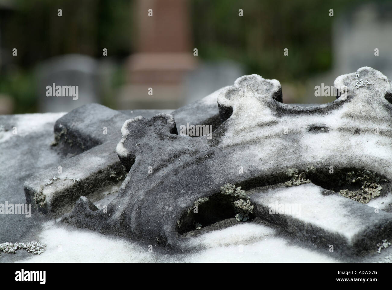 Old weathered headstones in an scenic New England graveyard Stock Photo ...