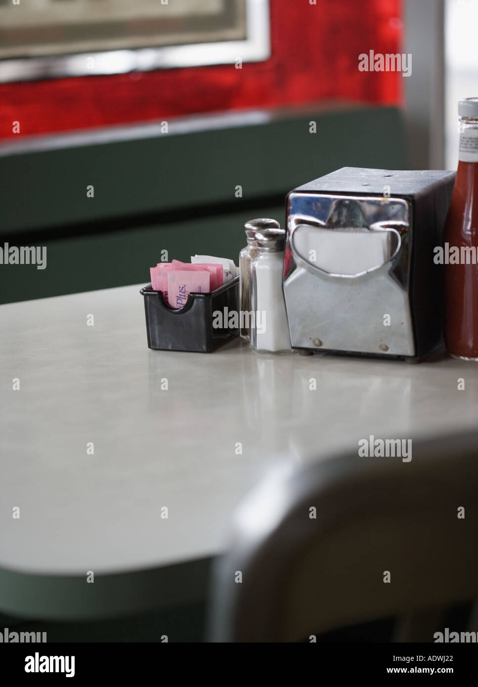 Still life of table in diner Stock Photo