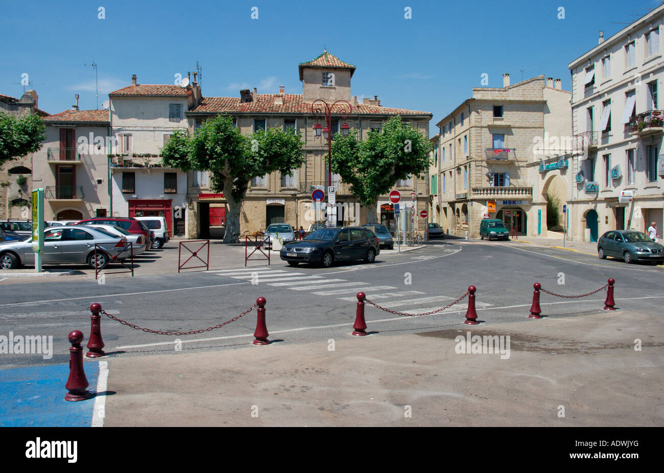 Sommieres in the Gard Languedoc Roussillon. The South of France. Stock Photo