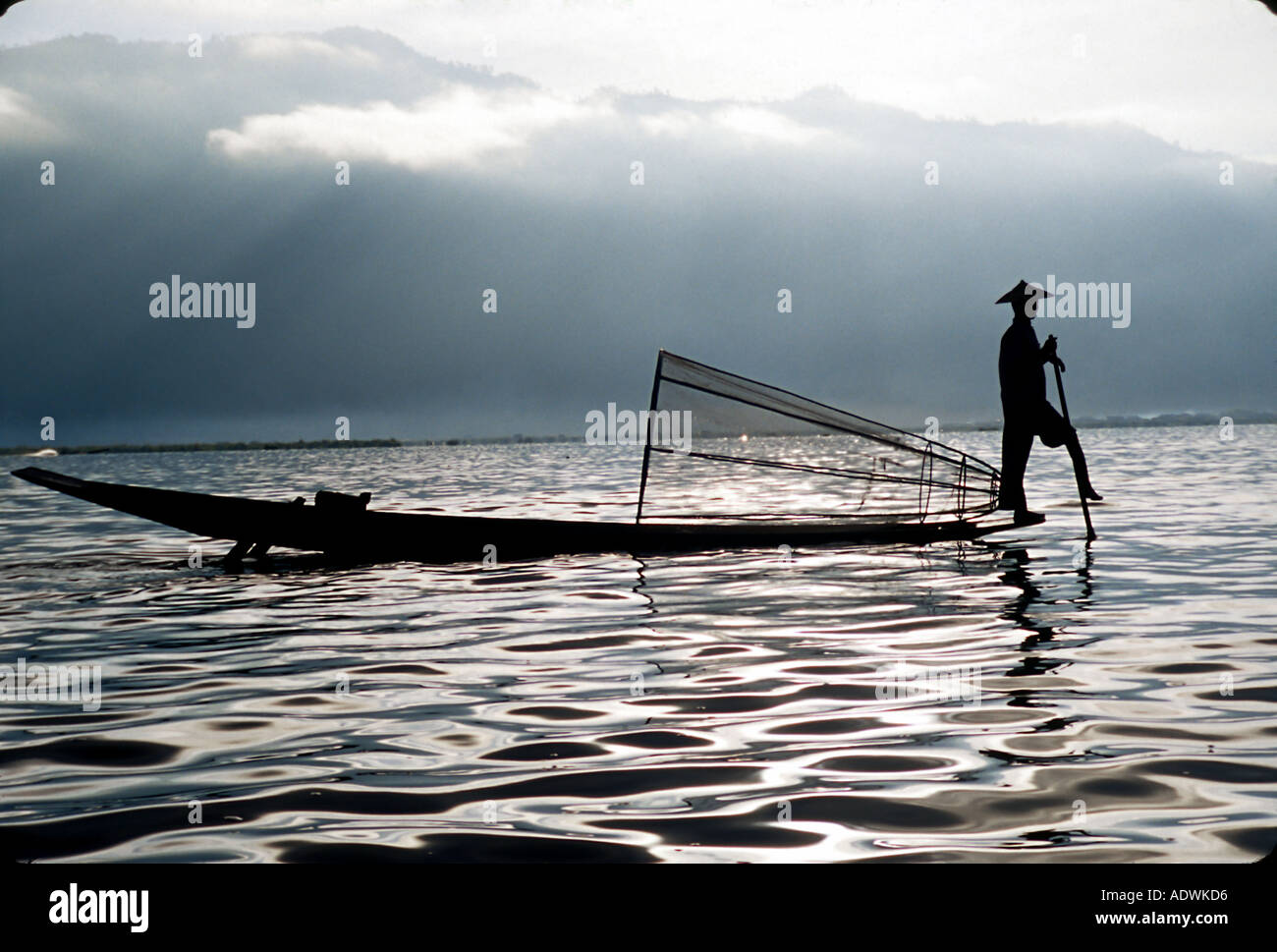 Fisherman on Inle lake Burma Myanmar Stock Photo - Alamy