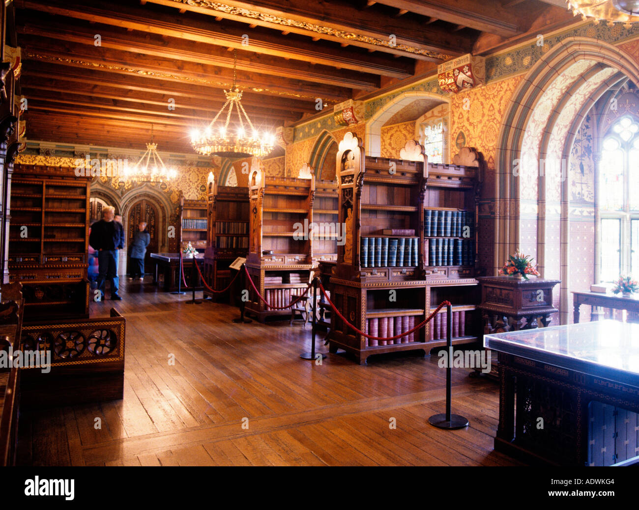 Wales Cardiff Castle Library interior William Burges designed furniture ...