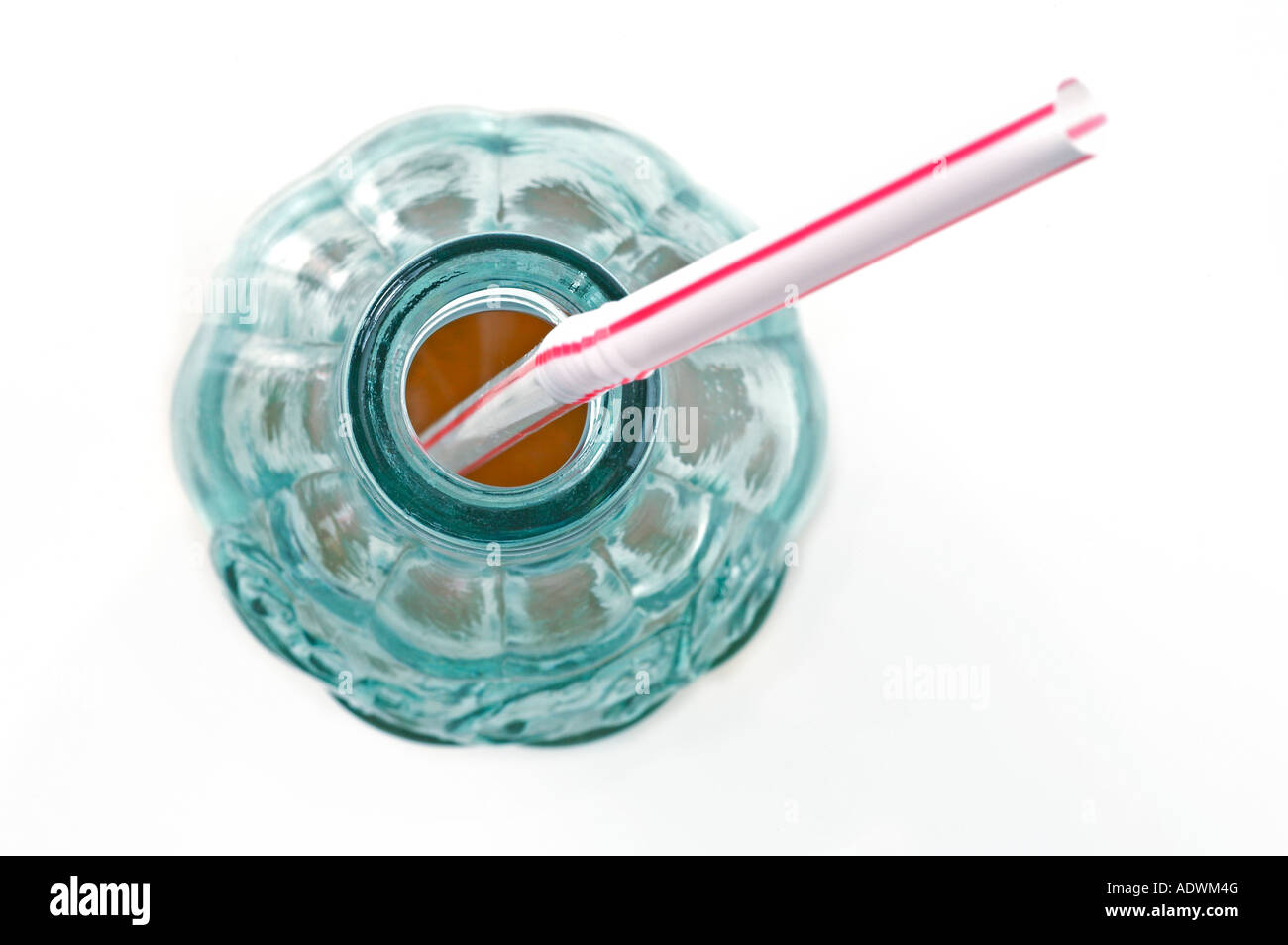 Coca cola bottle with a straw Stock Photo